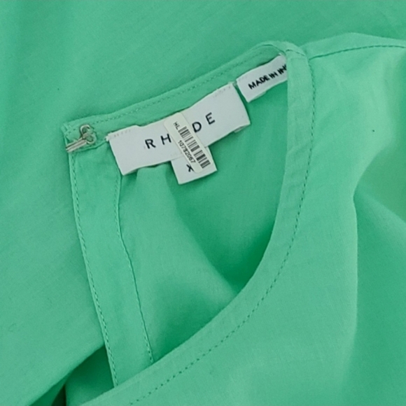 Rhode mini dress ELLA dress poplin cotton resort bishop sleeve belt Medium - Picture 5 of 13